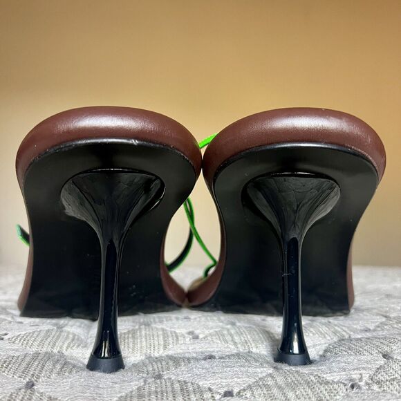 JW Anderson Bumper Tube Lime Green Patent Leather Strappy Heeled Sandal 38 US 8 - Picture 12 of 16